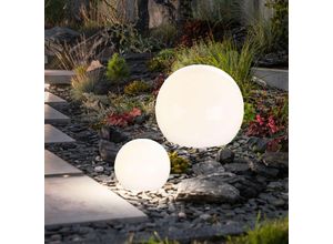 4036812000033 - Solarleuchte Kugel Garten Kugelleuchte Solar LED Gartendeko Solarkugel für Außen mit Erdspieß Leuchtdauer ca 6-8 Stunden warmweiß D 10 30 cm