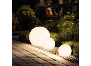 4036812000040 - Solarleuchte Kugel Garten Kugelleuchte Solar LED Gartendeko Solarkugel für Außen mit Erdspieß Leuchtdauer ca 6-8 Stunden warmweiß D 10 15 cm