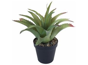 4036812117083 - Design Decoration - Künstliche Aloe Vera im Topf mit Steindeko Höhe 26 cm Pflanze hellgrün - Hellgrün