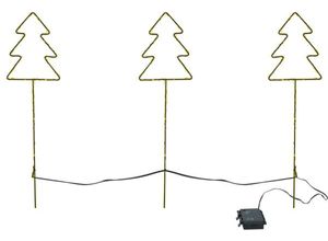 4036812121172 - LED Metall Gartenstecker Tannenbaum 3-teilig 60 LEDs Batterie Timerfunktion