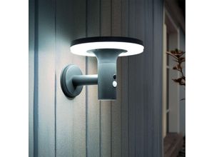 4036812178992 - Expo Börse - Wandlampe mit Bewegungsmelder led Solarleuchte Haustürlampe Fassadenleuchte anthrazit Gartenlampe 250lm kaltweiß BxH 24x21 cm