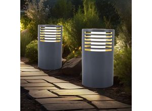 4036812190420 - Led Solarlampe Wegeleuchte Gartenlampe Außenleuchte Standlampe Kunststoff weiß warmweiß DxH 20x35 cm 2er Set