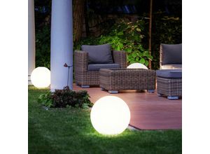 4036812400352 - Expo Börse - Kugelleuchte Solarleuchte Kugel Garten Solar led Gartendeko Solarkugel für Außen 25 cm Leuchtdauer ca 6-8 Stunden h 65 cm 2er Set