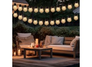 4036812400468 - Solar Lichterkette Gartenlampe Außenleuchte 24x led Glühbirnen Terrassenlampe mit Erdspieß warmweiß l 660 cm