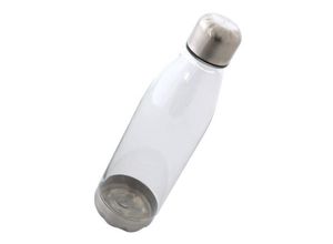 4036812411266 - Trinkflasche Kunststoff mit Edelstahl Deckel und Boden 650 ml grau