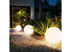 4036812996725 - Expo Börse - Solarleuchte Kugel Garten Kugelleuchte Solar 10 cm led Gartendeko Solarkugel für Außen klein Leuchtdauer ca 6-8 Stunden h 38 cm 3er