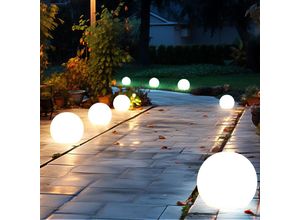 4036812999580 - Expo Börse - Kugelleuchte Solar 10 cm Solarleuchte Kugel Garten led Gartendeko Solarkugel für Außen klein Leuchtdauer ca 6-8 Stunden h 38 cm 8er