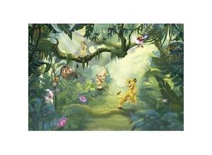 4036834084752 - Fototapete »Lion King Jungle« glatt Comic bedruckt (Set) ausgezeichnet lichtbeständig braun|bunt|grün