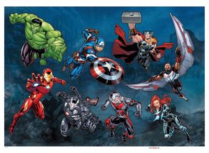 4036834140687 - Wandtattoo Wandtattoo - Avengers Crew - Größe 50 x 70 cm (8 St) Künstler Komar bunt