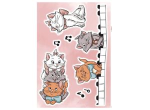 4036834179076 - KOMAR Wandtattoo Aristocats Kittens Wandtattoos 50x70 cm (Breite x Höhe) selbstklebendes Wandtattoo Gr B H 50 cm x 70 cm Kinder-Comic rosa (rosa braun weiß) Wandtattoos Wandsticker