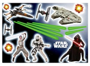 4036834340292 - KOMAR Wandtattoo Star Wars Wandtattoos 50x70 cm (Breite x Höhe) selbstklebendes Wandtattoo Gr B H 50 cm x 70 cm Raumschiffe schwarz-weiß (schwarz weiß grau) Wandtattoos Wandsticker