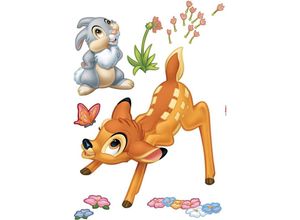 4036834340438 - KOMAR Wandtattoo Bambi Wandtattoos 50x70 cm (Breite x Höhe) selbstklebendes Wandtattoo Gr B H 50 cm x 70 cm Reh-Hase bunt Wandtattoos Tiere