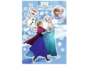 4036834340483 - KOMAR Wandtattoo Anna und Elsa Wandtattoos 50x70 cm (Breite x Höhe) selbstklebendes Wandtattoo Gr B H 50 cm x 70 cm Prinzessinnen-Schneemann bunt (blau weiß bunt) Wandtattoos Wandsticker