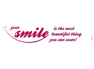 4036834380052 - KOMAR Wandtattoo Your Smile Wandtattoos 14x70 cm (Breite x Höhe) selbstklebendes Wandtattoo Gr B H 14 cm x 70 cm Schrift-Smiley bunt Wandtattoos Sprüche