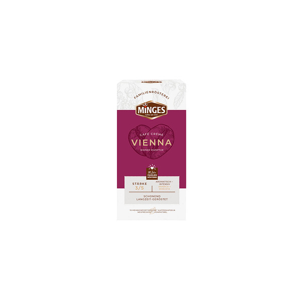 4037014960767 - MINGES Café Créme Vienna Kaffeekapseln Arabica- und Robustabohnen kräftig 52 g