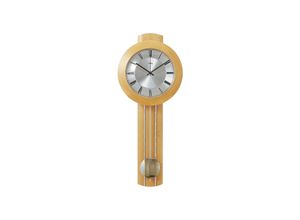 4037445135284 - Funk-Pendelwanduhr AMS F5132 18 braun (buchefarben) Wanduhren B L 60cm x 25cm Quarzuhr HolzgehäuseBucheEsszimmerWohnzimmerMade in Germany