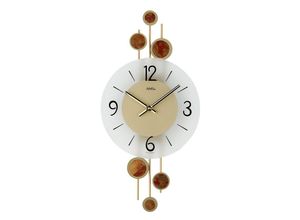 4037445142930 - Wanduhr AMS 9389 bunt (goldfarben braun) Wanduhren B H L 5cm x 47cm x 23cm QuarzuhrWohnzimmerEsszimmerKücheArbeitszimmerBüroFlur