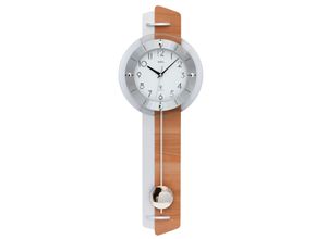 4037445150034 - Funk-Pendelwanduhr AMS 5271 beige (kernbuchefarben) Wanduhren B H L 5cm x 70cm x 25cm QuarzuhrHolzgehäuseEsszimmerWohnzimmerMade in Germany