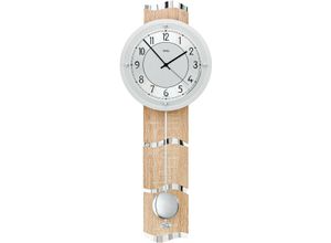 4037445153240 - Funk-Pendelwanduhr AMS F5214 braun (sonomafarben) Wanduhren B H L 10cm x 66cm x 24cm QuarzuhrHolzgehäuseEsszimmerWohnzimmerMade in Germany