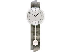 4037445157583 - Funk-Pendelwanduhr AMS F5323 Wanduhren Gr B H L 23 cm x 9 cm x 65 cm grau (anthrazit) Pendeluhren