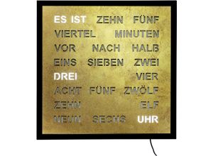 4037445160538 - Wanduhr AMS schwarz (schwarz messingfarben) Wanduhren B H L 40cm x 4cm x 40cm Quarzuhr Digitaluhr Wohnzimmer Esszimmer Küche ArbeitszimmerBüro