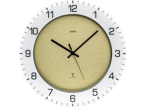 4037445161917 - Funkwanduhr AMS bunt (messingfarben) Wanduhren Ø 38cm Quarzuhr Wanduhr Made in Germany Wohnzimmer Küche Arbeitszimmer