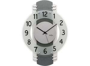 4037445161993 - Funkwanduhr AMS grau (anthrazit) Wanduhren B H L 28cm x 6cm x 40cm Quarzuhr Wanduhr Made in Germany Wohnzimmer Esszimmer Büro