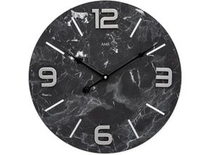 4037445162013 - Wanduhr AMS bunt (schwarz marmoriert) Wanduhren Ø 40cm Quarzuhr Holz Wohnzimmer Esszimmer Küche Arbeitszimmer Büro