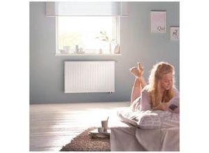 4037486021850 - Kermi Profil-V Flachheizkörper Ventilheizkörper Typ 11 900x61x700mm weiß Ventil rechts mit Abdeckung FTV110900701R1K