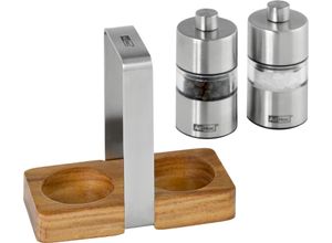 4037571386840 - AdHoc® Pfeffer- und Salzmühlen Set 3-teilig silber 4037571386840 - AdHoc® Pfeffer- und Salzmühlen Set 3-teilig silber