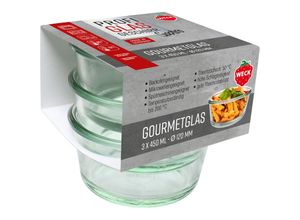 4037839440604 - Weck - 3er Set Gastropack 450 ml Gourmetgläser ohne Deckel 76125