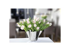 4037846163886 - Margeaux Vase Edelstahlvase von Hand gefaltet ideal für Tulpen Rosen Dekoobjekt - silber - Philippi