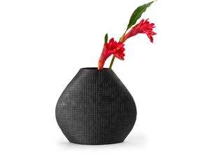 4037846167341 - Moderne Vase outback s mit kariertem Muster - schwarz - Philippi