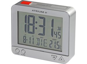 4037921003793 - Funkwecker ATRIUM A760-19 silber (silberfarben) Wecker Digitalwecker Quarzwecker Innentemperatur Schlafzimmer