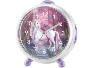 4037921006800 - Quarzwecker ATRIUM A932-0 lila (weiß lila) Wecker Kinder Kinderwecker Einhorn Schmetterling Geschenkidee