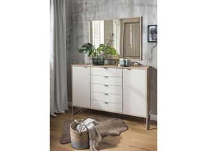 4038059039715 - Wandspiegel WIEMANN Barcelona Spiegel Gr B H T 110 cm x 85 cm x 3 cm braun (bianco eiche nachbildung kristallspiegel) Wandspiegel Spiegel mit Rahmen in Holzoptik