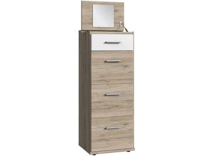 4038061009973 - Hochkommode WIMEX Joker Sideboards Gr B H T 46 cm x 121 cm x 40 cm weiß (eichefarben san remo weiß) Schminkschrank Schminkkommode mit 4 Schubladen