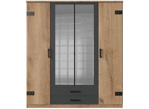 4038061010221 - Kleiderschrank mit 4 Türen davon 2 Spiegeltüren und 2 Schubladen - L180 cm