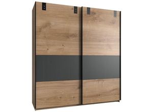 4038061012058 - Kleiderschrank mit 2 Schiebetüren und Graphiteinsatz - L180 cm