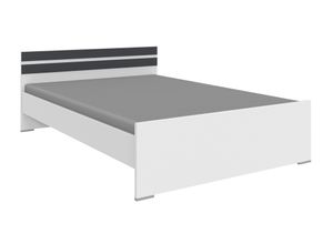 4038061014243 - Bett WIMEX Joker Gästebett weiß (weiß abgesetzt graphit) B146cm H71cm L205cm Betten Liegeflächen 90 oder 140x200cm farbliche Akzente am Kopfteil