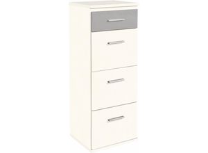 4038061021753 - Hochkommode WIMEX Joker grau (weiß betonfarben lichtgrau) B46cm H121cm T40cm Sideboards Schminkschrank Schminkkommode mit 4 Schubladen 4038061021753 - Hochkommode WIMEX Joker grau (weiß betonfarben lichtgrau) B46cm H121cm T40cm Sideboards Schminkschrank Schminkkommode mit 4 Schubladen