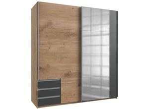 4038061023528 - Calicosy - Kleiderschrank mit 2 Schiebetüren davon 1 Spiegel - L179 cm