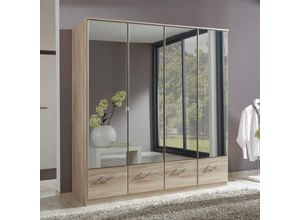 4038061169493 - Calicosy - Kleiderschrank mit 4 Spiegeltüren und 4 Schubladen - L179 cm