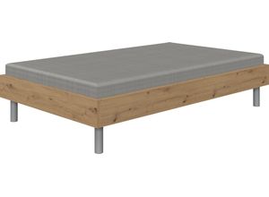 4038062017199 - Bett WIMEX Easy große Auswahl an Größen und Farben auch in Komforthöhe braun (artisan eiche alufarben) H38cm L210cm Betten ohne Kopfteil ideal unter Dachschrägen oder Fenster
