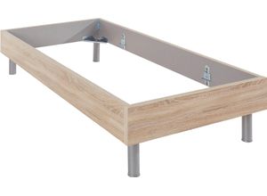 4038062064230 - Bett WIMEX Easy große Auswahl an Größen und Farben auch in Komforthöhe braun (struktureichefarben hell alufarben) H46cm L210cm Betten ohne Kopfteil ideal unter Dachschrägen oder Fenster