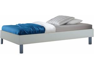 4038062068870 - Bett WIMEX Easy große Auswahl an Größen und Farben auch in Komforthöhe weiß (weiß alufarben) H38cm L210cm Betten ohne Kopfteil ideal unter Dachschrägen oder Fenster