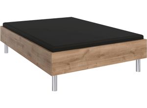 4038062076905 - Bett WIMEX Level by fresh to go Gästebett braun (plankeneichefarben) L205cm Betten ohne Kopfteil ideal unter Dachschrägen oder Fenster Metallfüße