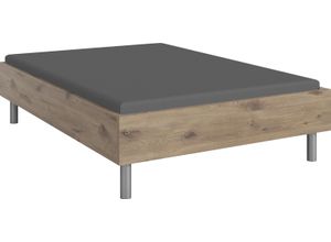 4038062093827 - Bett WIMEX Easy große Auswahl an Größen und Farben auch in Komforthöhe braun (viking oak alufarben) H46cm L210cm Betten ohne Kopfteil ideal unter Dachschrägen oder Fenster