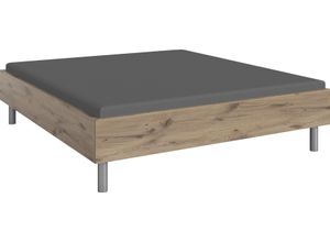 4038062093841 - Bett WIMEX Easy große Auswahl an Größen und Farben auch in Komforthöhe braun (viking oak alufarben) H46cm L210cm Betten ohne Kopfteil ideal unter Dachschrägen oder Fenster