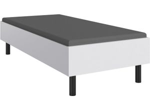 4038062101645 - Bett WIMEX Easy große Auswahl an Größen und Farben auch in Komforthöhe weiß (weiß schwarz) H46cm L210cm Betten ohne Kopfteil ideal unter Dachschrägen oder Fenster